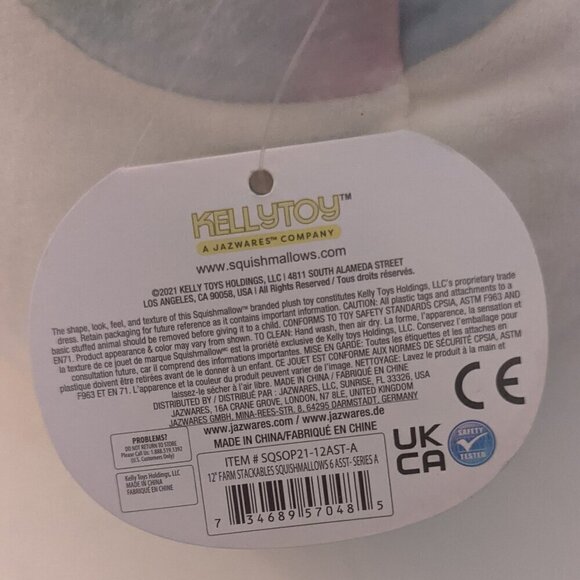 NWT 12" Candess Cow Squishmallows Stackable Farm Squad Pastel Plush Animal - Picture 10 of 11